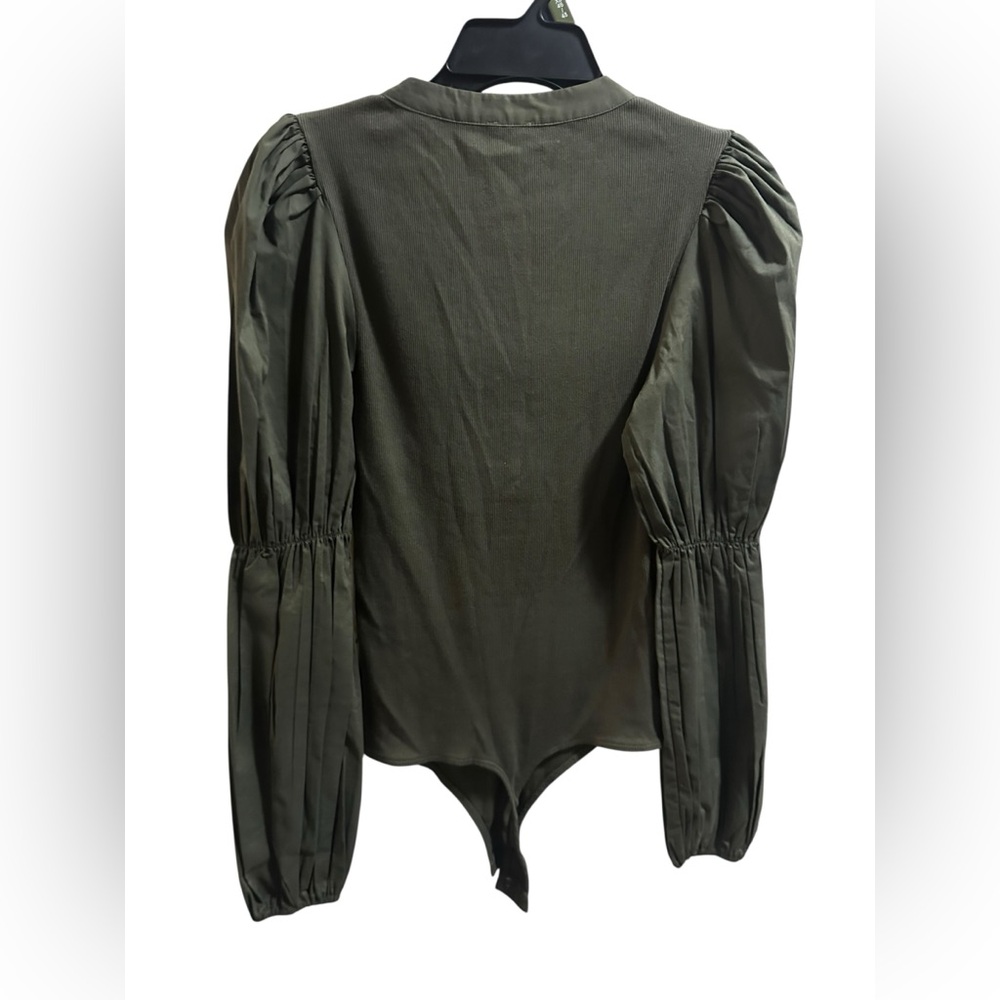 Express Ribbed Puff sleeve body suit size small New - Picture 6 of 6